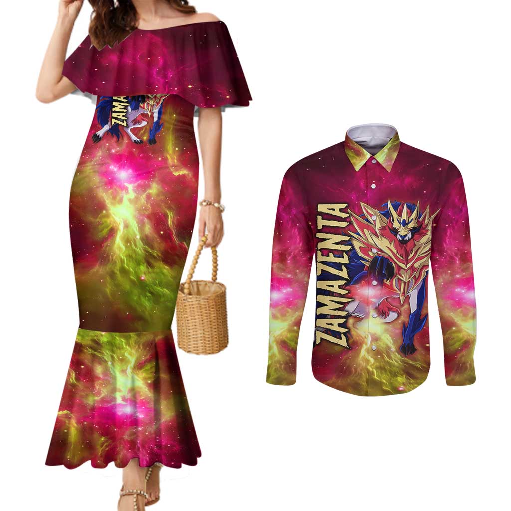 Zamazenta - Pokemon Couples Matching Mermaid Dress and Long Sleeve Button Shirt Anime Style