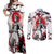 Akaza - Demon Slayer Couples Matching Off Shoulder Maxi Dress and Long Sleeve Button Shirt Anime Japan Style
