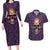 skull-couples-matching-long-sleeve-bodycon-dress-and-hawaiian-shirt-hello-darkness-my-old-friend-horror-seamless-pattern-purple