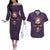 skull-couples-matching-off-the-shoulder-long-sleeve-dress-and-hawaiian-shirt-hello-darkness-my-old-friend-horror-seamless-pattern-purple