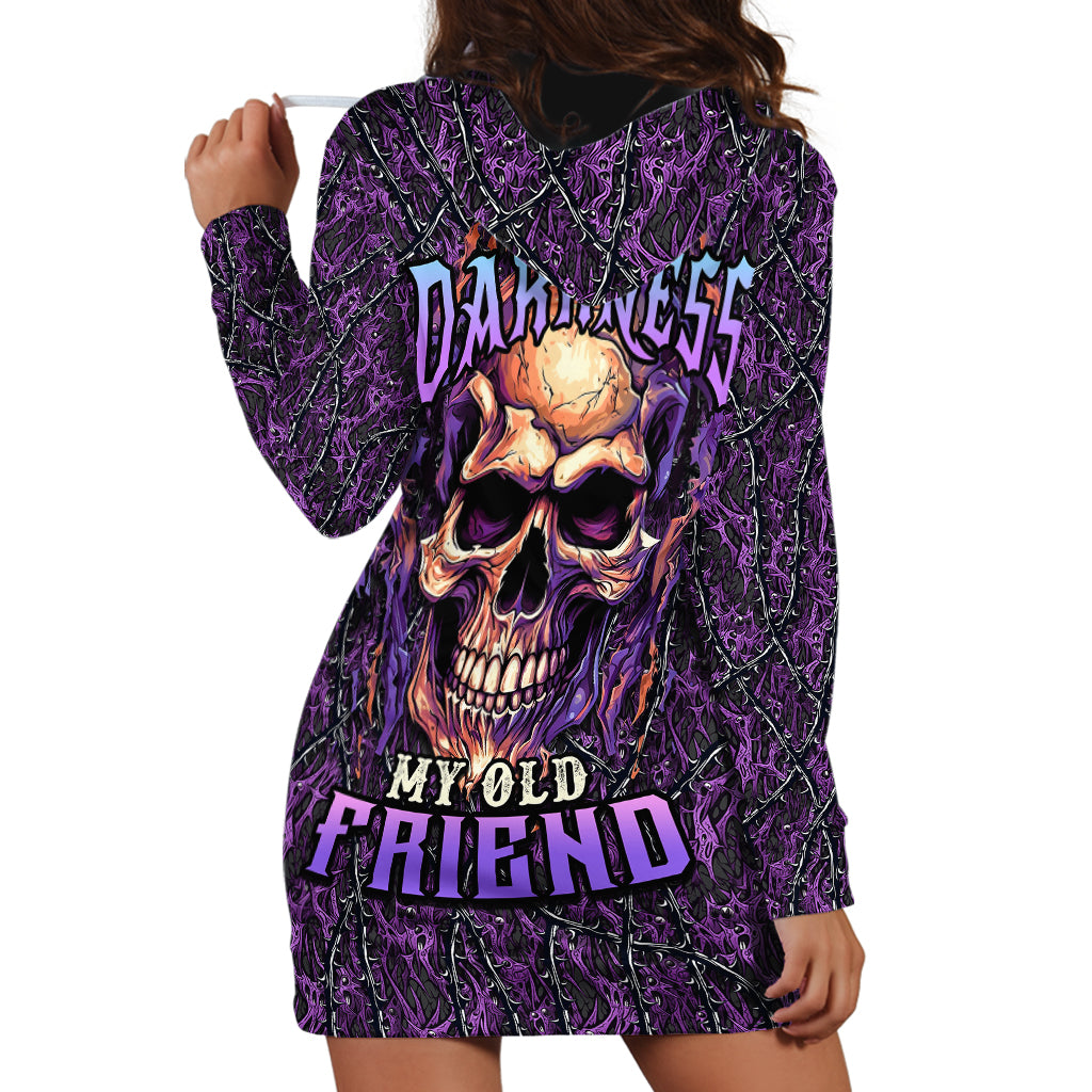 skull-hoodie-dress-hello-darkness-my-old-friend-horror-seamless-pattern-purple