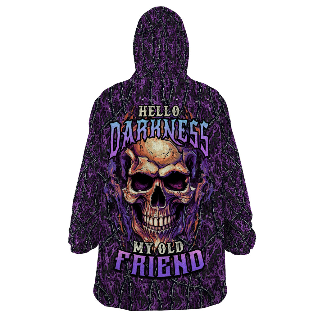 skull-wearable-blanket-hoodie-hello-darkness-my-old-friend-horror-seamless-pattern-purple