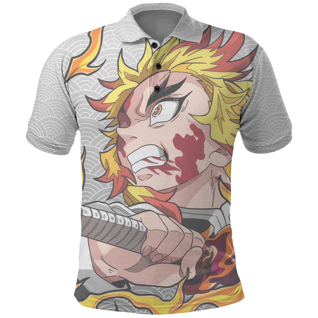 Rengoku Kyojuro - Demon Slayer Polo Shirt Anime Style