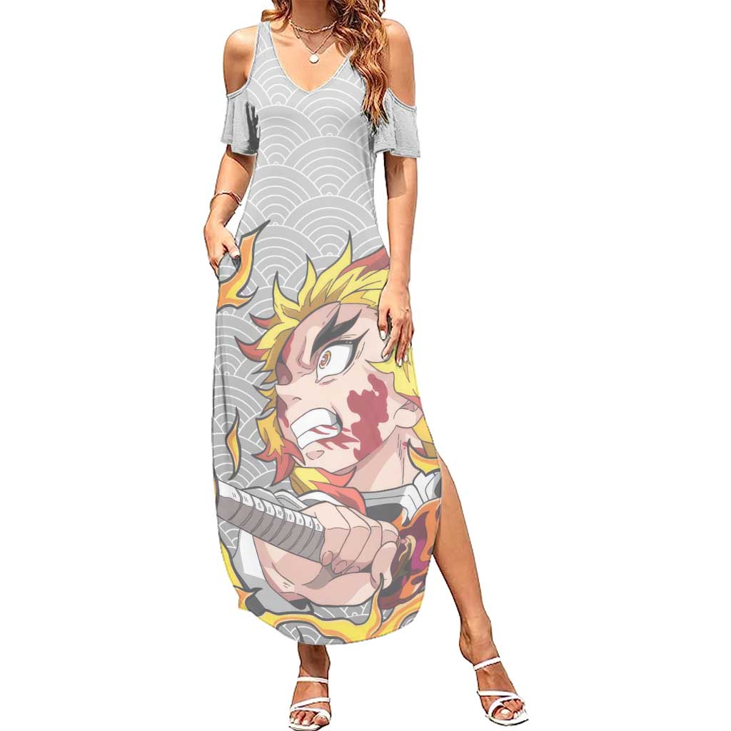 Rengoku Kyojuro - Demon Slayer Summer Maxi Dress Anime Style