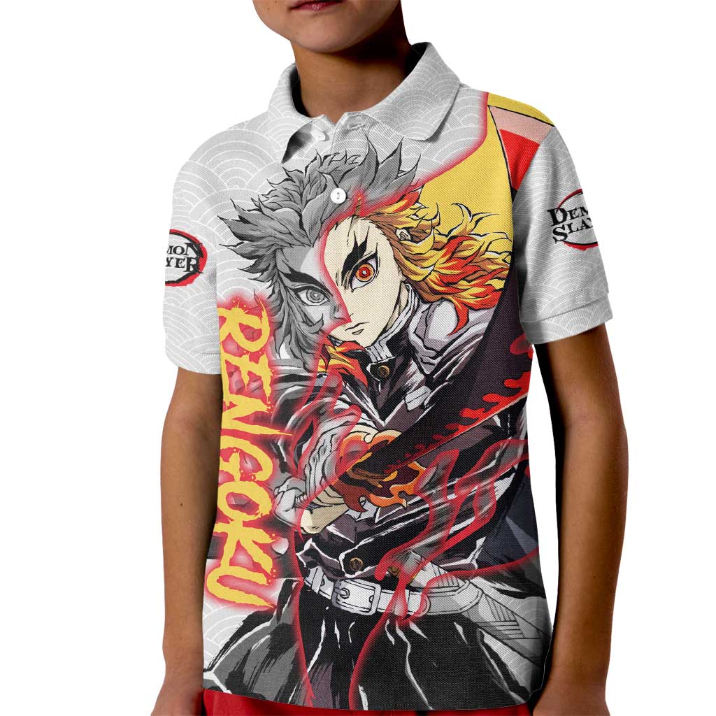 Rengoku Kyojuro - Demon Slayer Kid Polo Shirt Anime Style