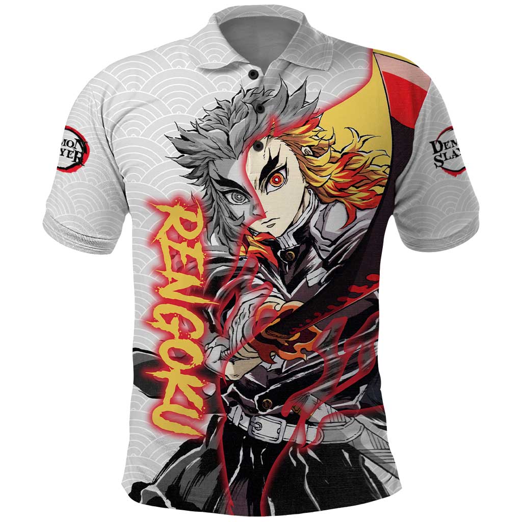 Rengoku Kyojuro - Demon Slayer Polo Shirt Anime Style