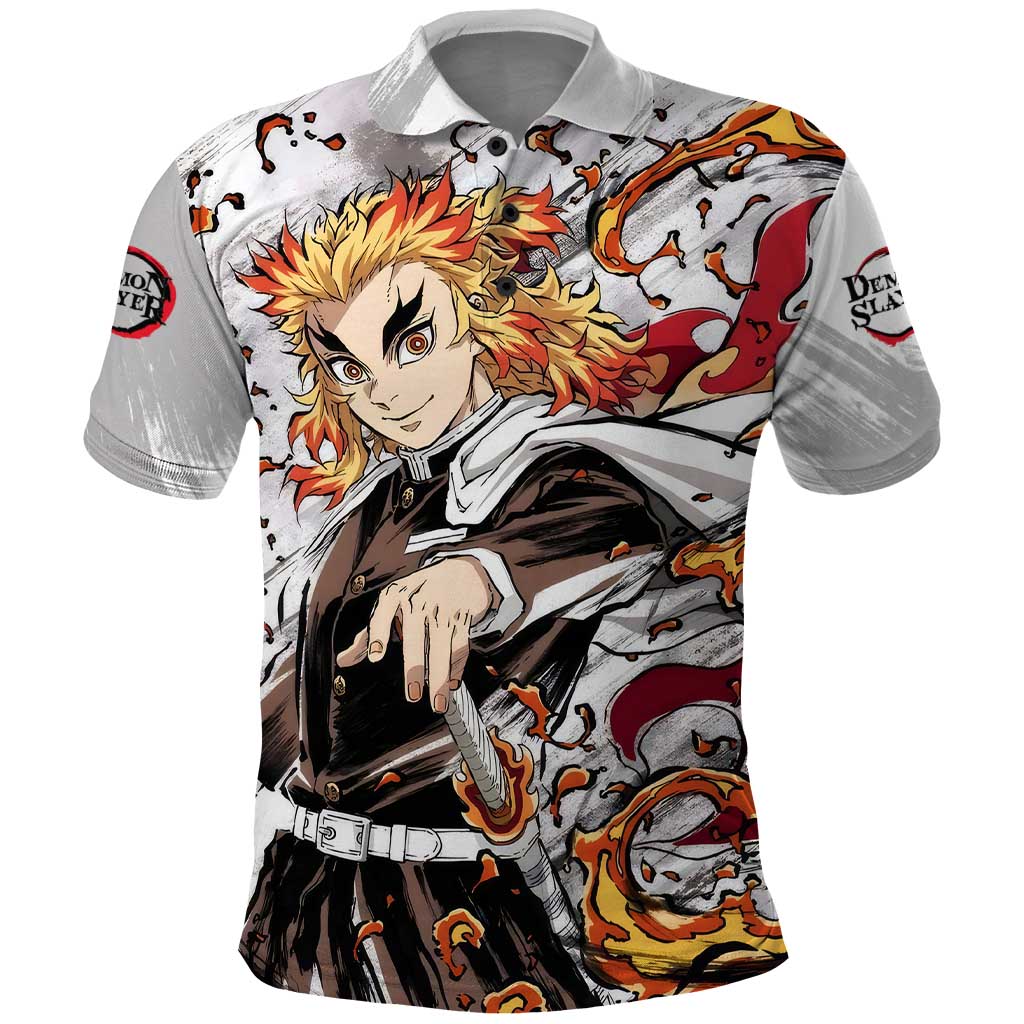 Rengoku Kyojuro - Demon Slayer Polo Shirt Anime Style