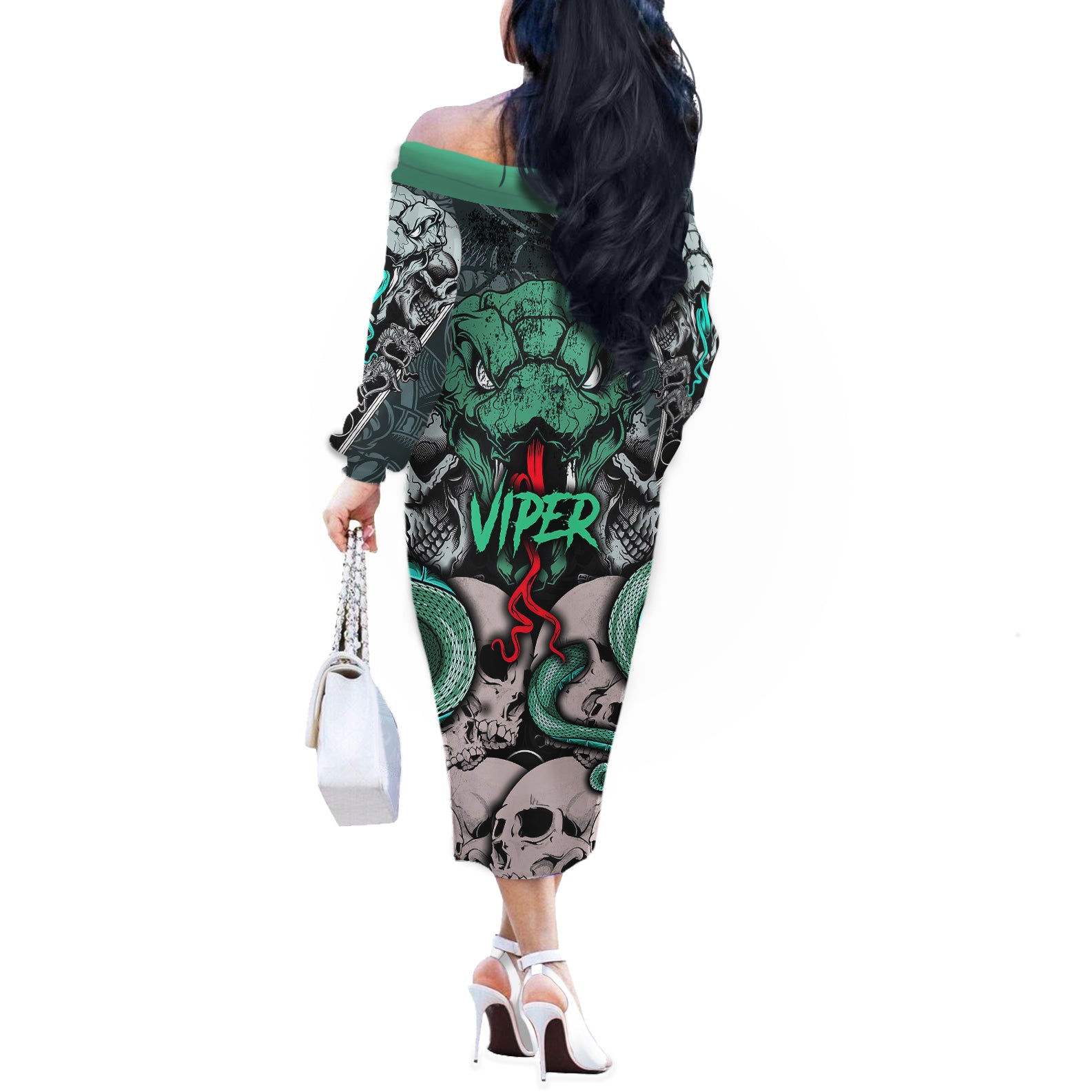 infernal-trio-off-the-shoulder-long-sleeve-dress-skull-viper-and-sinister-snake