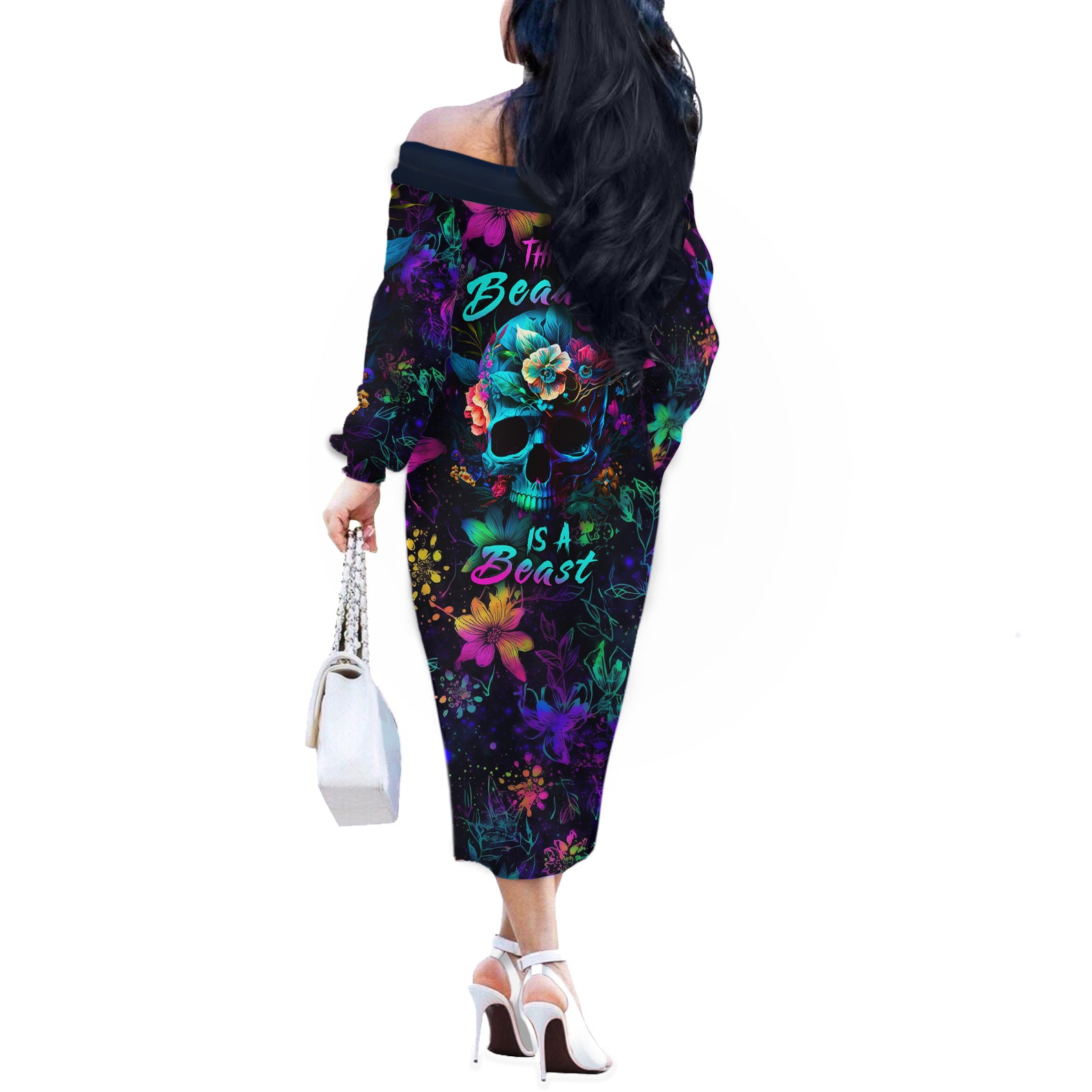 this-beauty-is-a-beast-off-the-shoulder-long-sleeve-dress