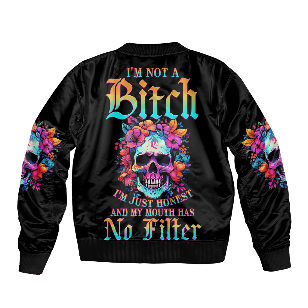 im-not-a-b-im-just-honest-skull-roses-colorful-bomber-jacket