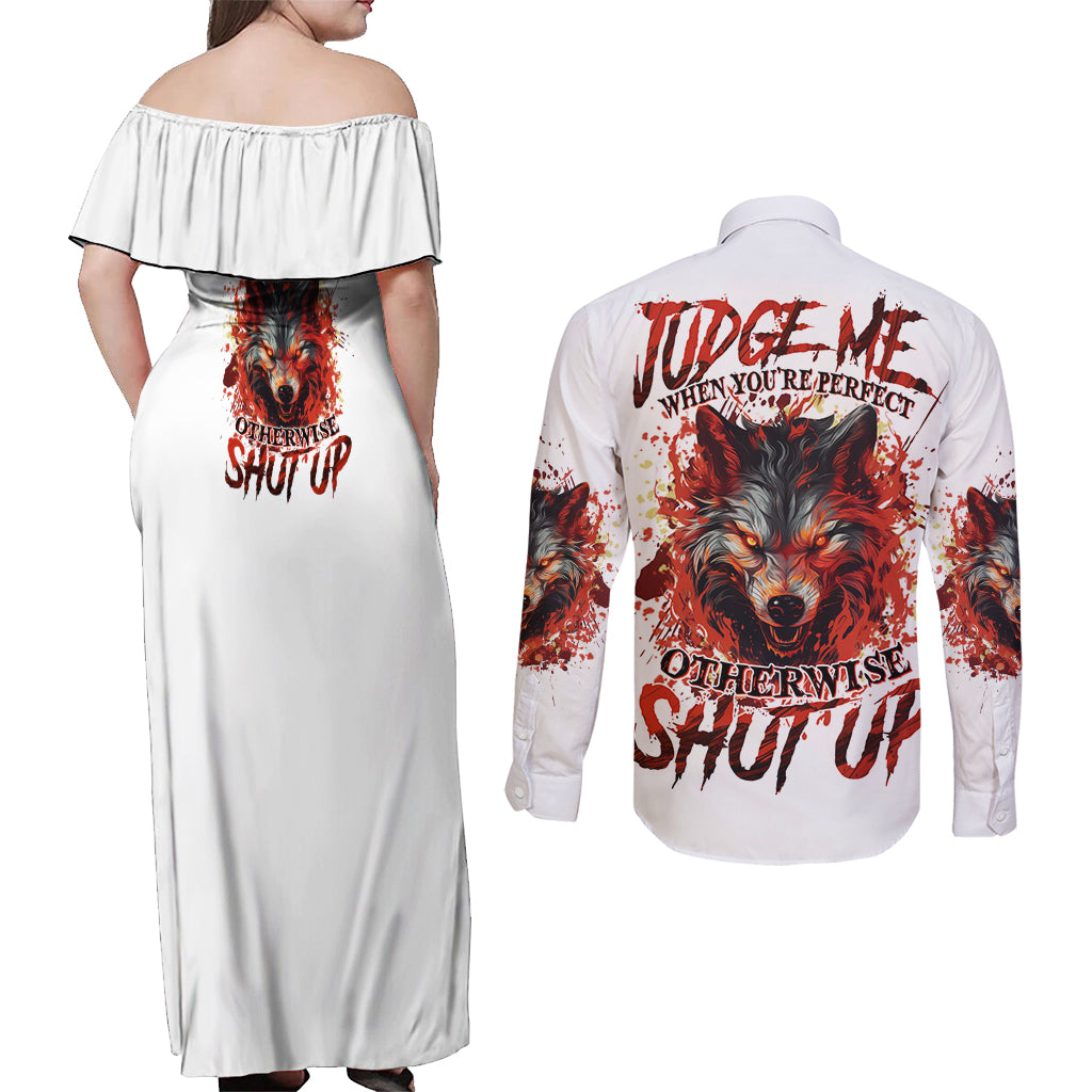 judge-me-when-wolf-couples-matching-off-shoulder-maxi-dress-and-long-sleeve-button-shirt