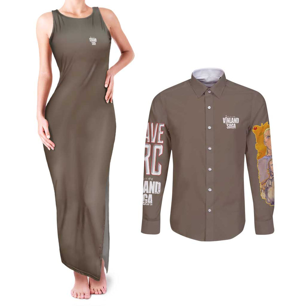 Slave Arc Vinland Saga Couples Matching Tank Maxi Dress and Long Sleeve Button Shirt Japan Anime Style