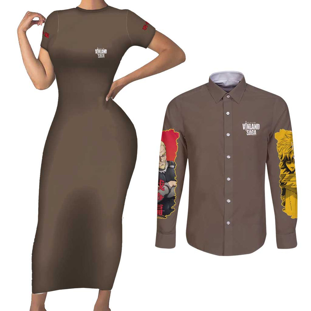 War Arc Vinland Saga Couples Matching Short Sleeve Bodycon Dress and Long Sleeve Button Shirt Japan Anime Style