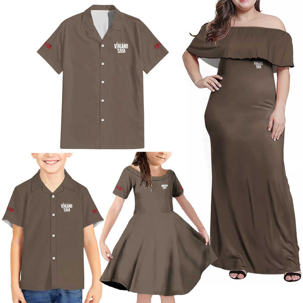 War Arc Vinland Saga Family Matching Off Shoulder Maxi Dress and Hawaiian Shirt Japan Anime Style