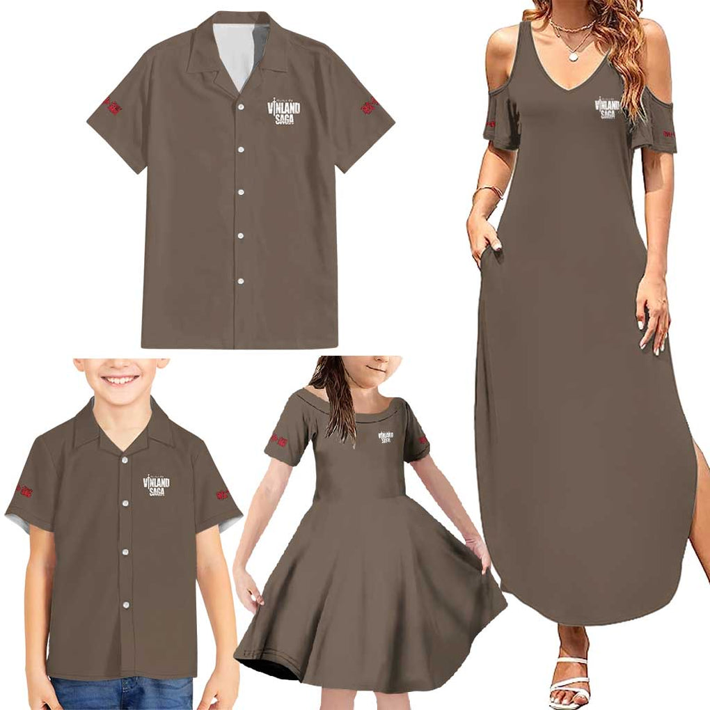 War Arc Vinland Saga Family Matching Summer Maxi Dress and Hawaiian Shirt Japan Anime Style