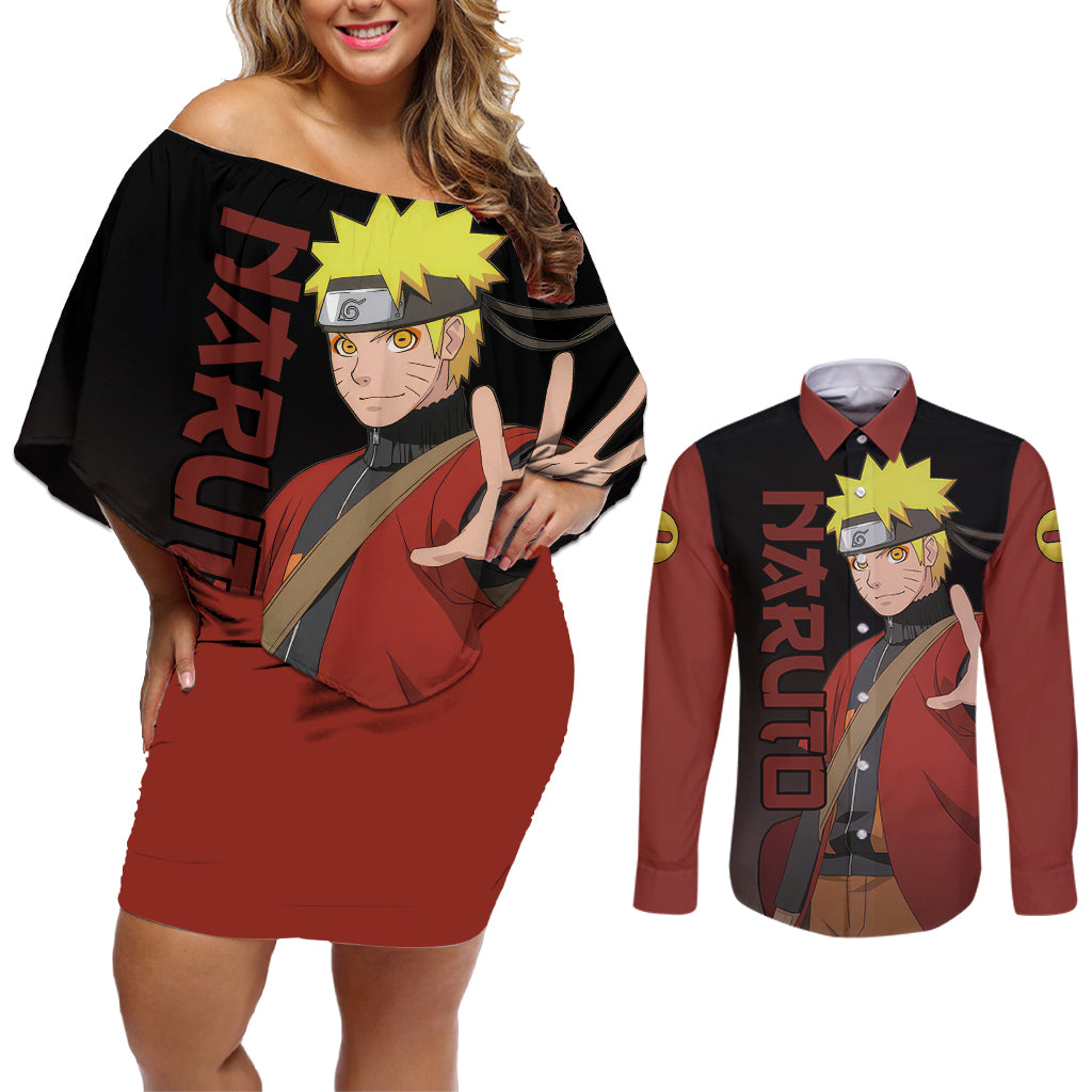 Sage - Naruto Couples Matching Off Shoulder Short Dress and Long Sleeve Button Shirt