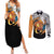 Charizard Mix Manga Couples Matching Summer Maxi Dress and Long Sleeve Button Shirt