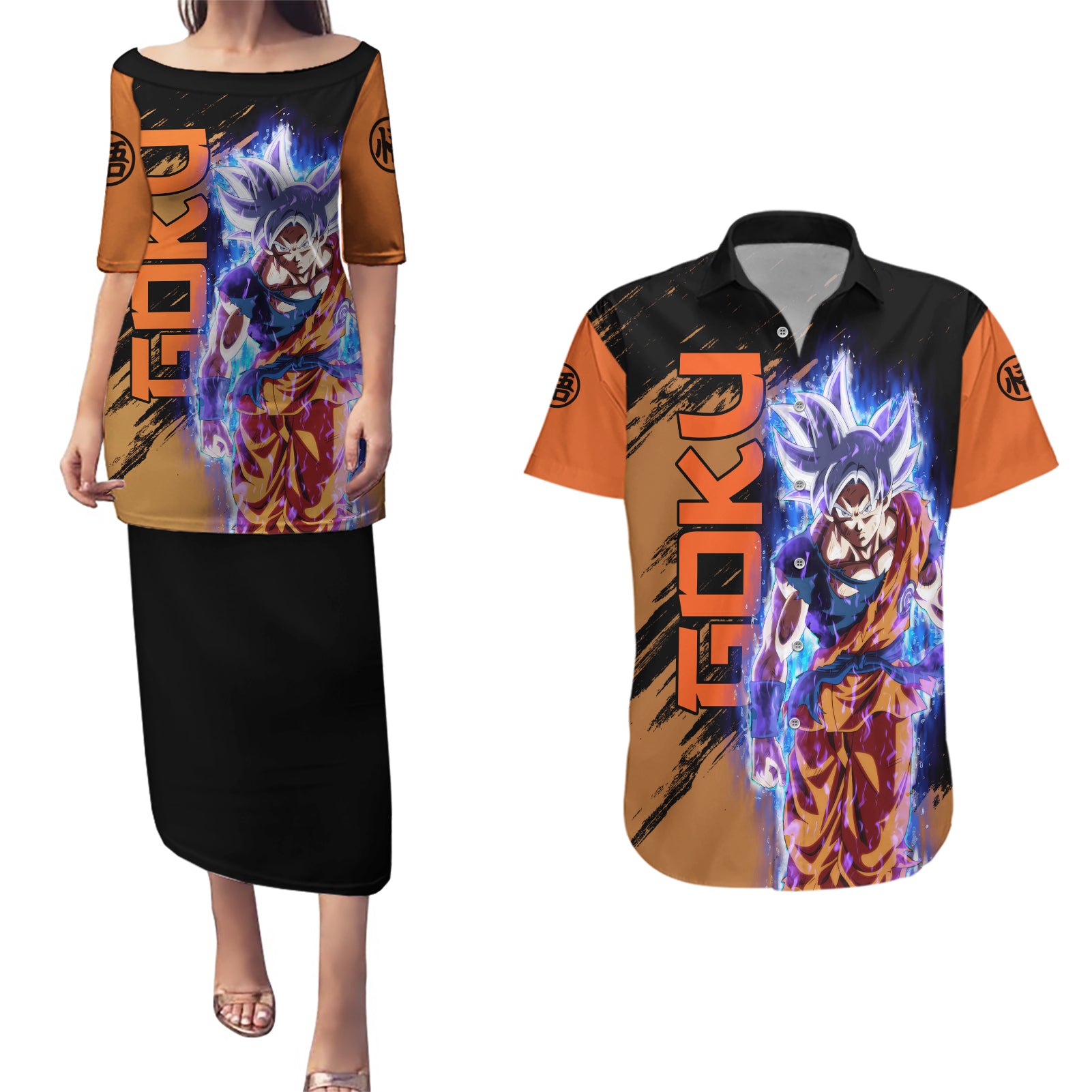 Goku Ultra Instinct Couples Matching Puletasi and Hawaiian Shirt