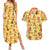 Charmander Pattern Style Couples Matching Summer Maxi Dress and Hawaiian Shirt