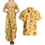 Charmander Pattern Style Couples Matching Summer Maxi Dress and Hawaiian Shirt