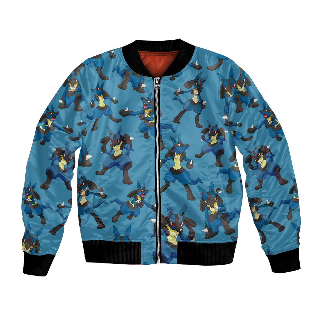 Lucario Pattern Style Bomber Jacket