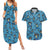 Lucario Pattern Style Couples Matching Summer Maxi Dress and Hawaiian Shirt