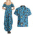 Lucario Pattern Style Couples Matching Summer Maxi Dress and Hawaiian Shirt