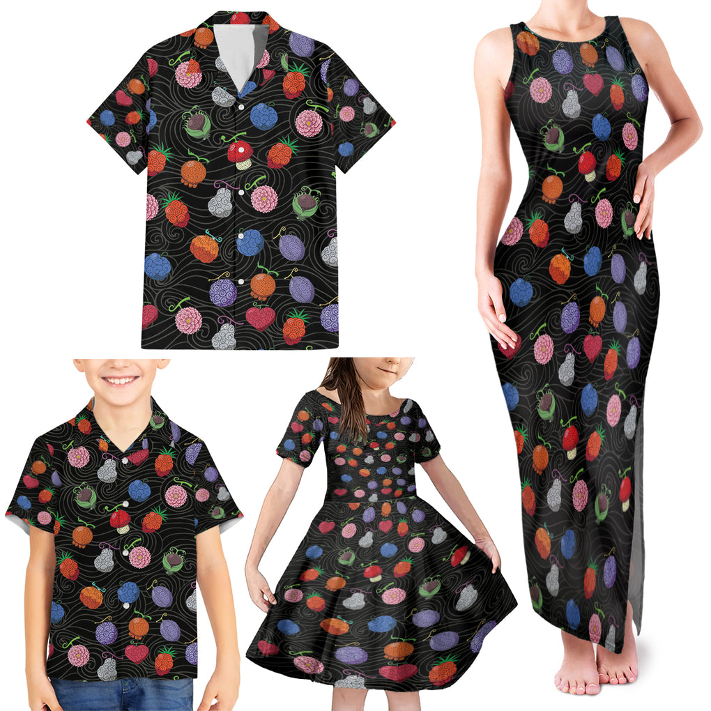 Devil Fruits Family Matching Tank Maxi Dress and Hawaiian Shirt One Piece