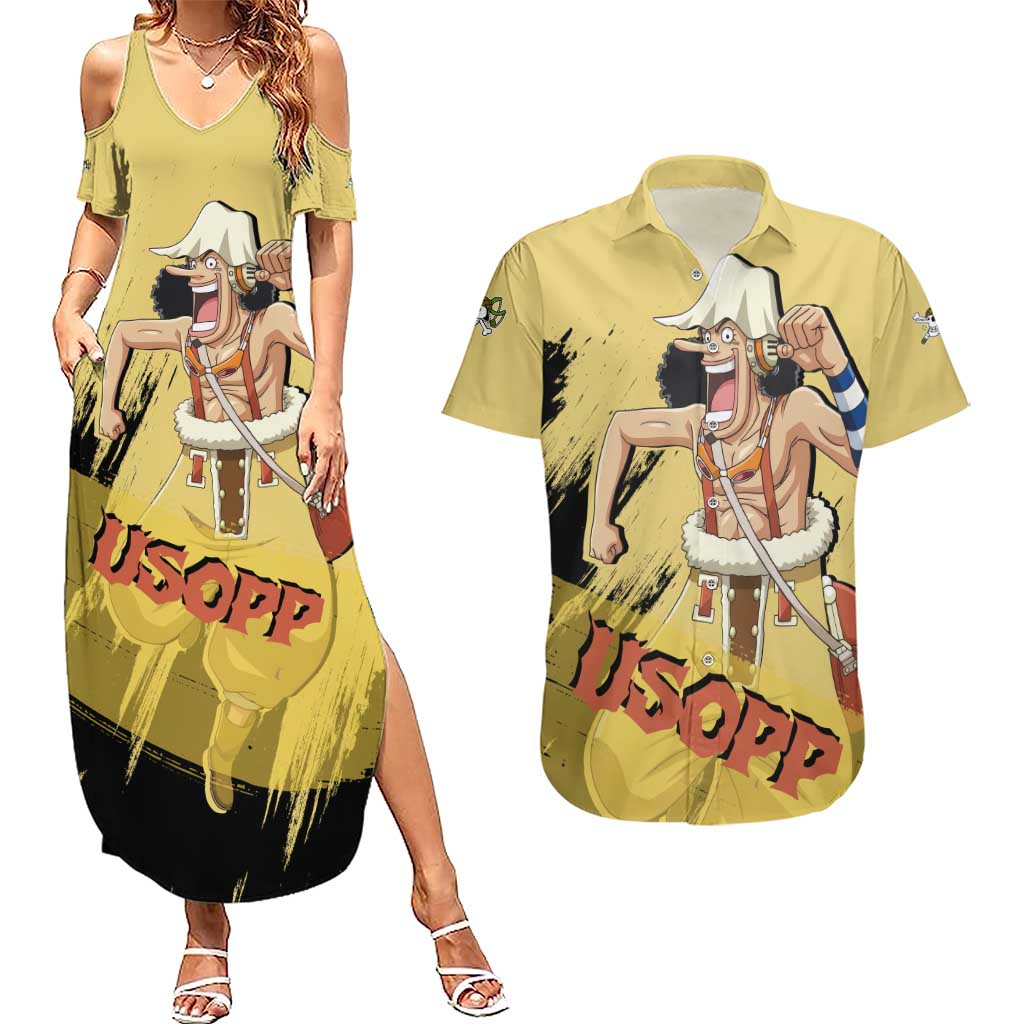 Usopp - One Piece Couples Matching Summer Maxi Dress and Hawaiian Shirt Anime Style