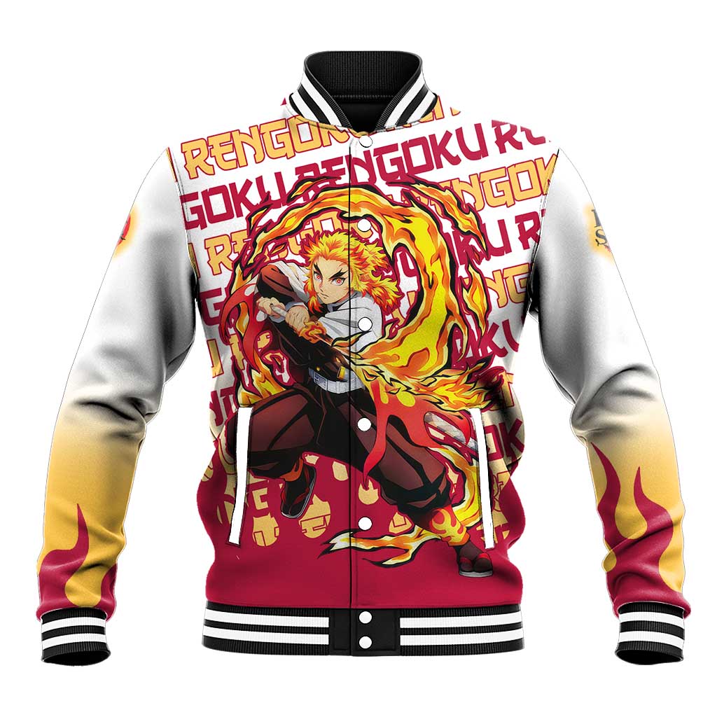 Kyojuro Rengoku - Demon Slayer Baseball Jacket Anime Mix Pattern Style