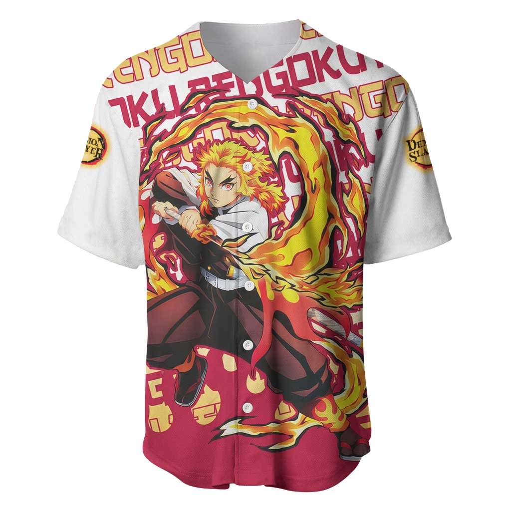 Kyojuro Rengoku - Demon Slayer Baseball Jersey Anime Mix Pattern Style