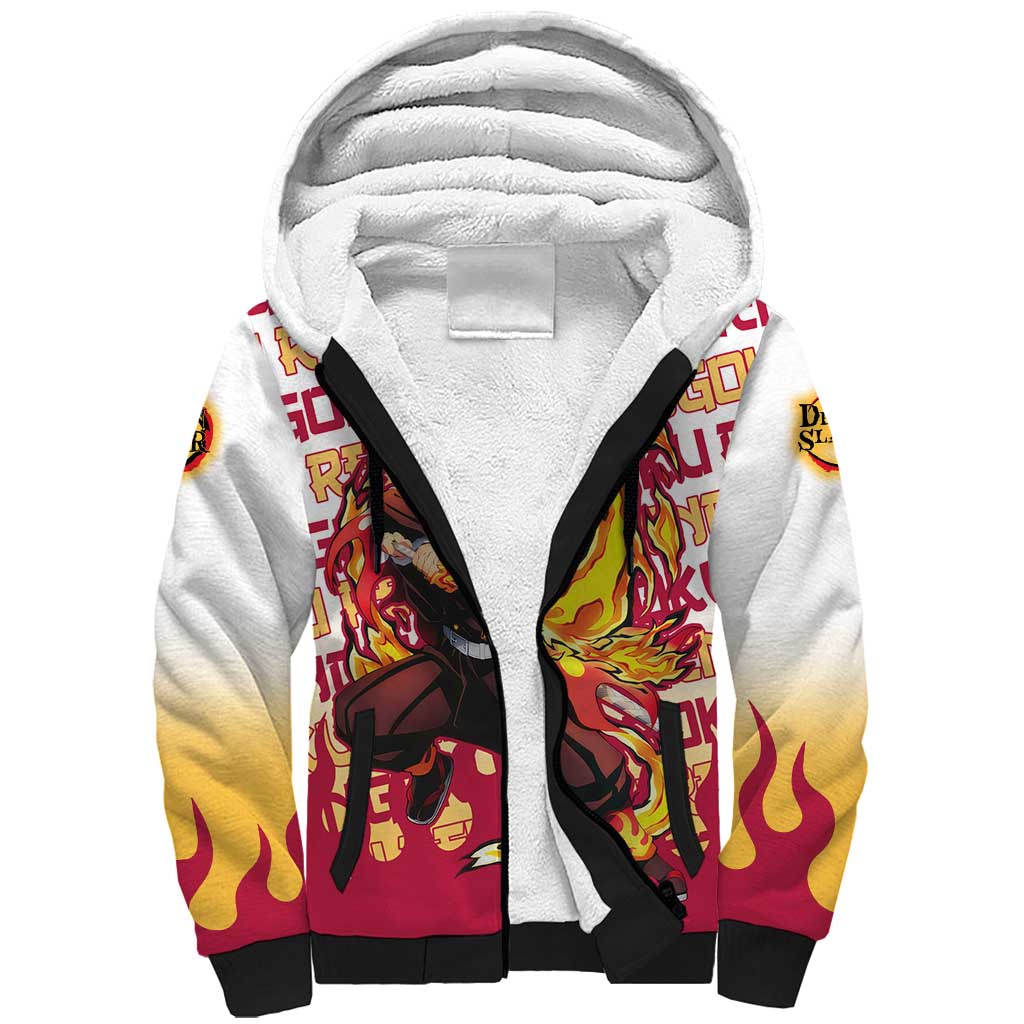 Kyojuro Rengoku - Demon Slayer Sherpa Hoodie Anime Mix Pattern Style