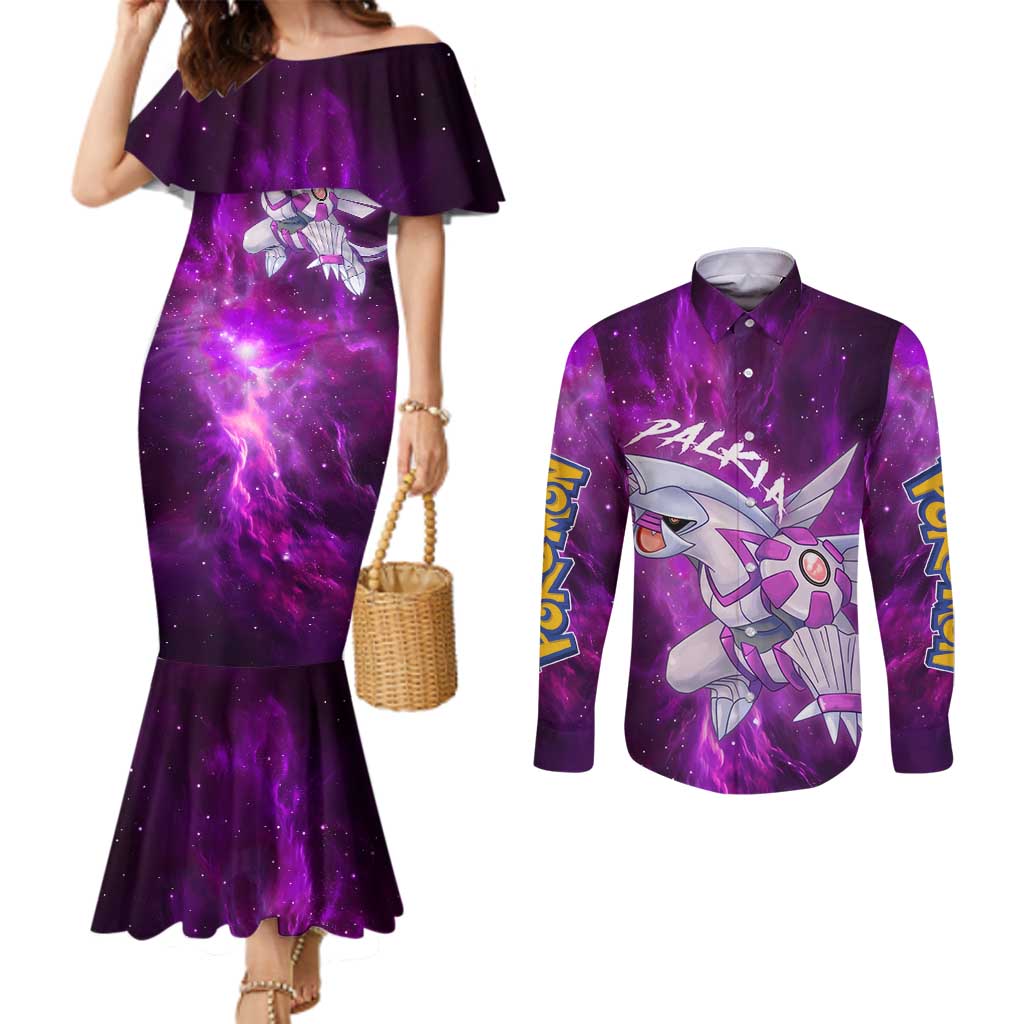 Palkia - Pokemon Couples Matching Mermaid Dress and Long Sleeve Button Shirt Anime Style