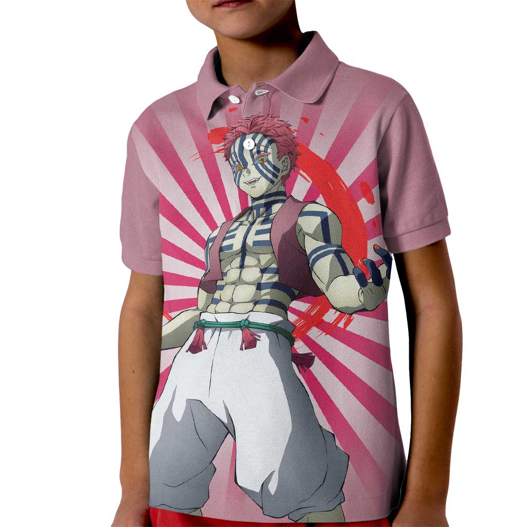 Akaza - Demon Slayer Kid Polo Shirt Anime Style