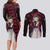 Doma - Demon Slayer Couples Matching Long Sleeve Bodycon Dress and Long Sleeve Button Shirt Anime Mix Pattern Style