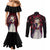 Doma - Demon Slayer Couples Matching Mermaid Dress and Long Sleeve Button Shirt Anime Mix Pattern Style