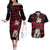 Doma - Demon Slayer Couples Matching Off The Shoulder Long Sleeve Dress and Hawaiian Shirt Anime Mix Pattern Style