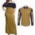 Gilgamesh Fate Series Couples Matching Off Shoulder Maxi Dress and Long Sleeve Button Shirt Anime Style