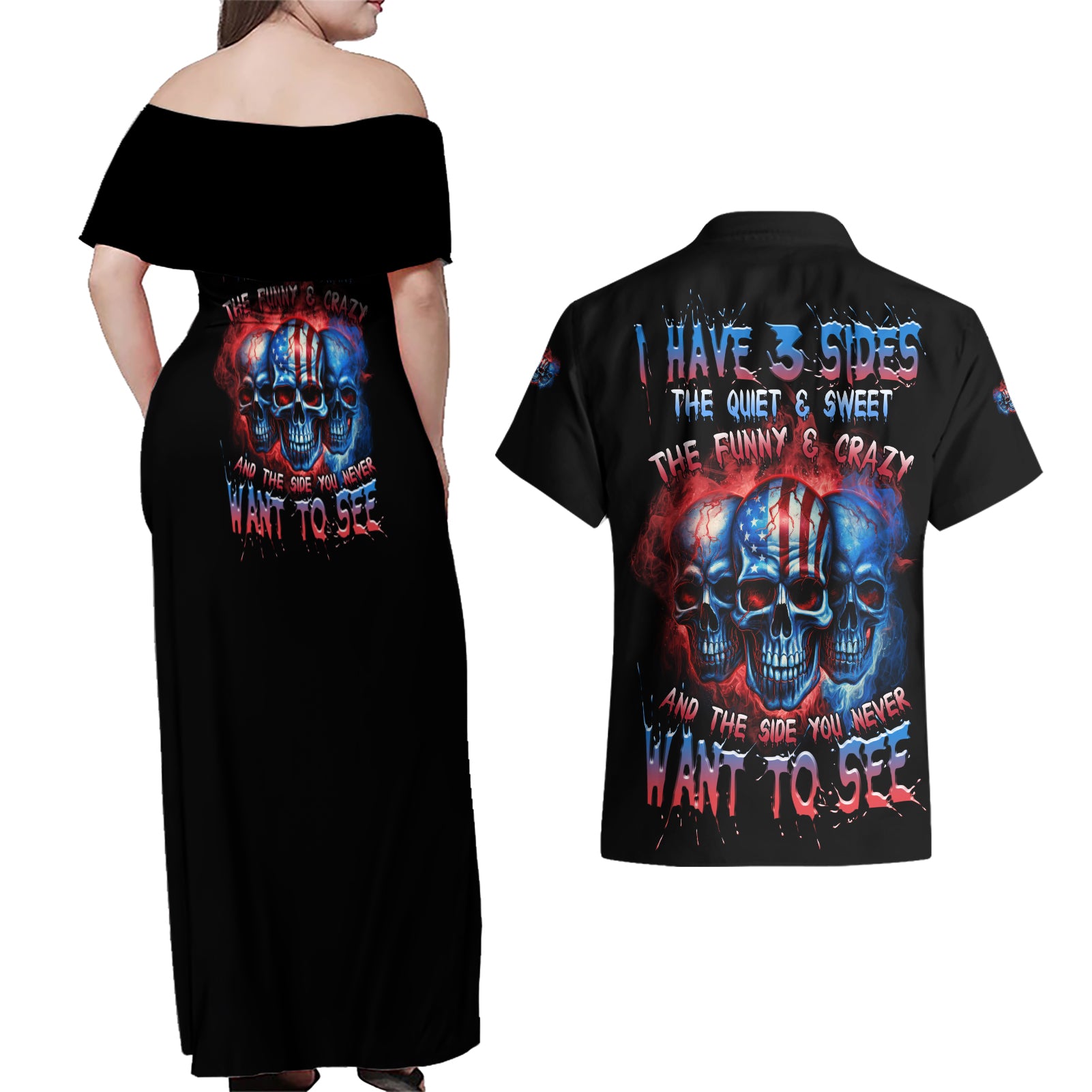 i-have-3-sides-3-skulls-couples-matching-off-shoulder-maxi-dress-and-hawaiian-shirt