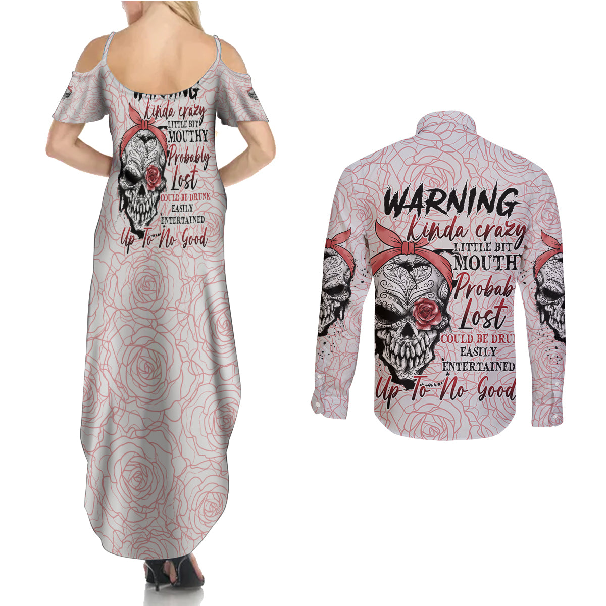 warning-kinda-crazy-tattooed-girl-rose-couples-matching-summer-maxi-dress-and-long-sleeve-button-shirt