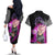 Goku Black Rose Couples Matching Off The Shoulder Long Sleeve Dress and Hawaiian Shirt