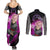 Goku Black Rose Couples Matching Summer Maxi Dress and Long Sleeve Button Shirt