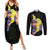 Cyberpunk David Martinez Couples Matching Summer Maxi Dress and Long Sleeve Button Shirt