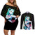 Cyberpunk Rebecca Couples Matching Off Shoulder Short Dress and Long Sleeve Button Shirt