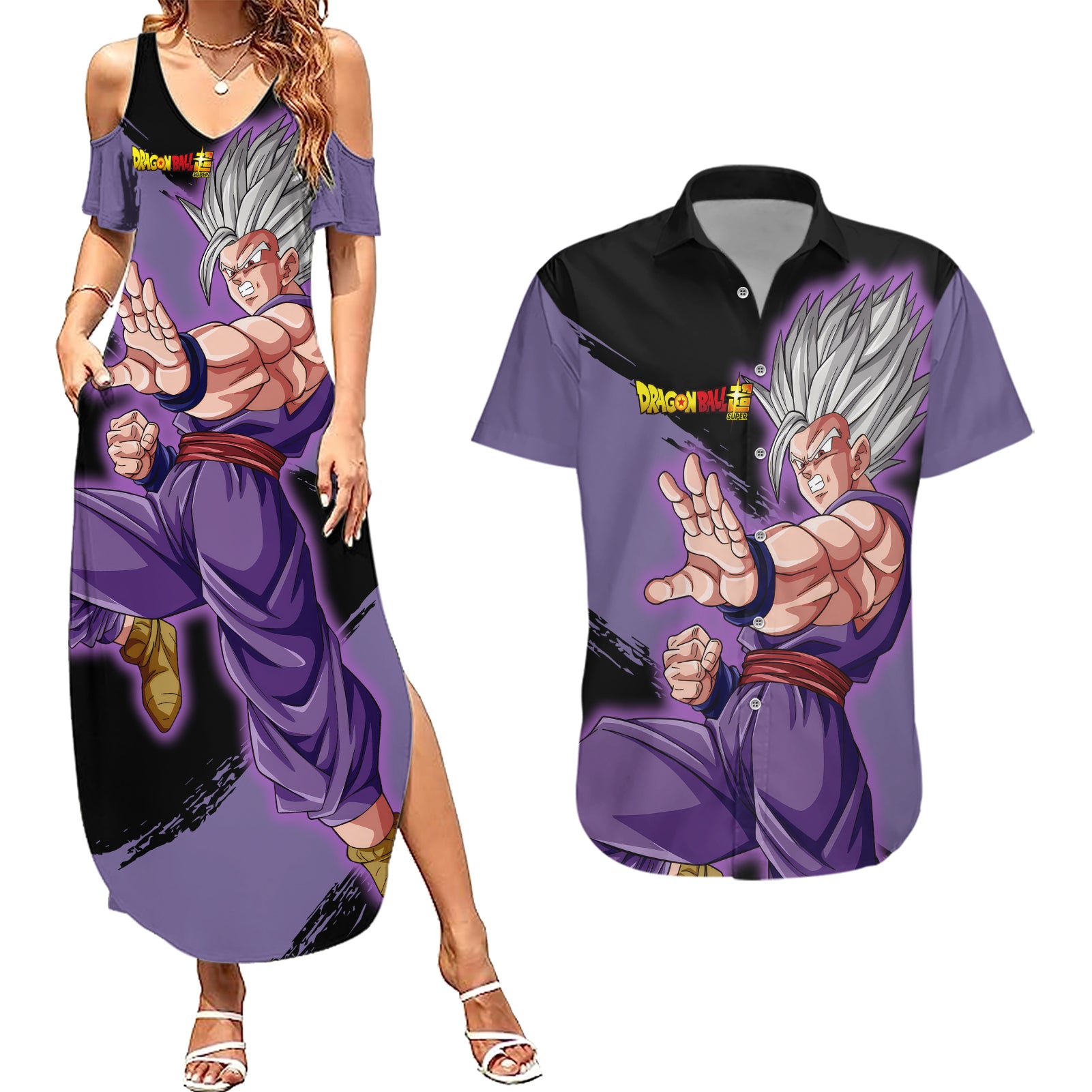 Gohan Beast - Dragon Ball Couples Matching Summer Maxi Dress and Hawaiian Shirt