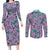 Noivern Pattern Style Couples Matching Long Sleeve Bodycon Dress and Long Sleeve Button Shirt