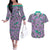 Noivern Pattern Style Couples Matching Off The Shoulder Long Sleeve Dress and Hawaiian Shirt