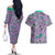 Noivern Pattern Style Couples Matching Off The Shoulder Long Sleeve Dress and Hawaiian Shirt