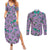 Noivern Pattern Style Couples Matching Summer Maxi Dress and Long Sleeve Button Shirt