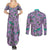 Noivern Pattern Style Couples Matching Summer Maxi Dress and Long Sleeve Button Shirt